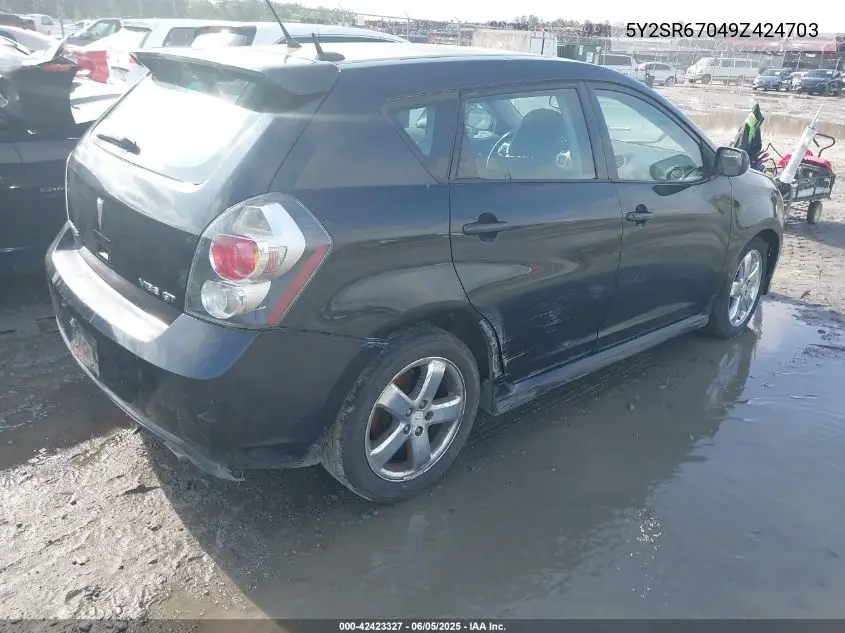 2009 Pontiac Vibe Gt VIN: 5Y2SR67049Z424703 Lot: 42423327