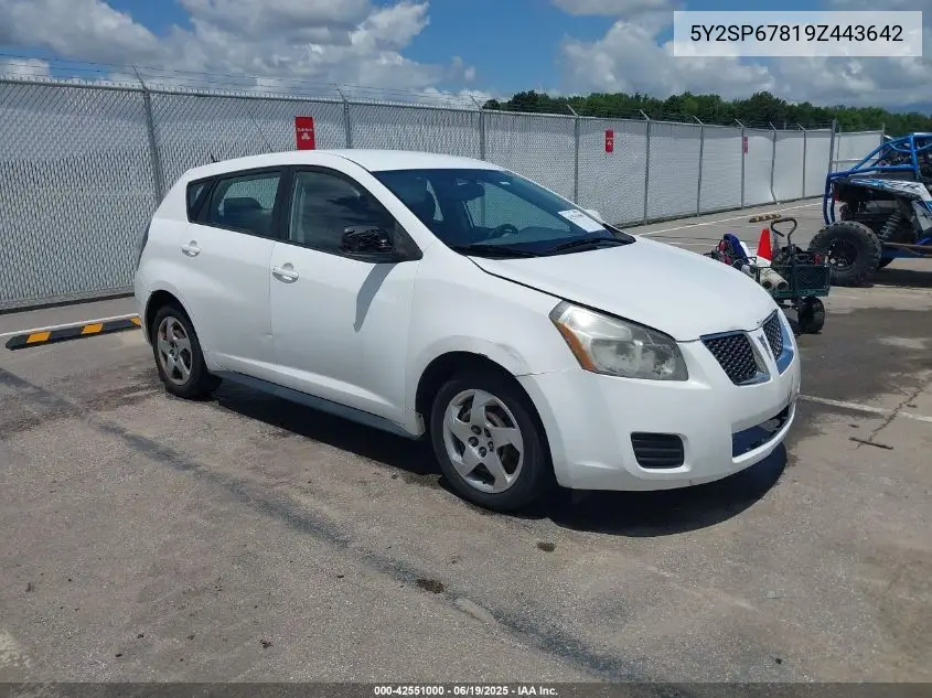 2009 Pontiac Vibe VIN: 5Y2SP67819Z443642 Lot: 42551000