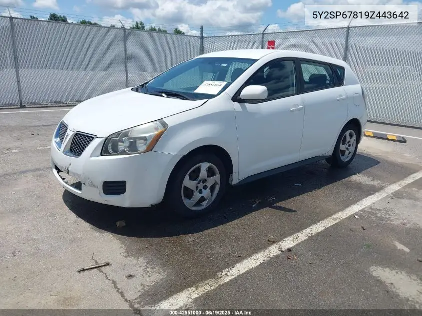 2009 Pontiac Vibe VIN: 5Y2SP67819Z443642 Lot: 42551000