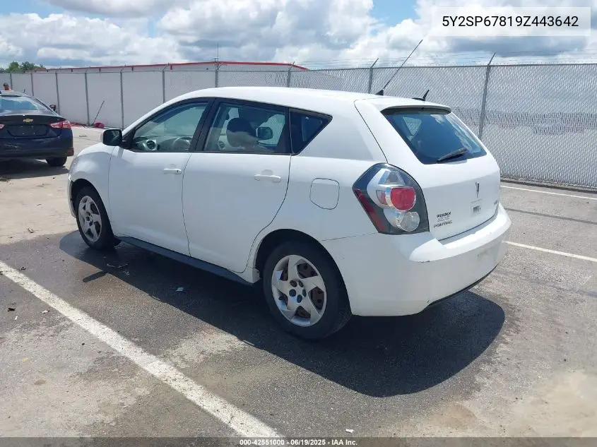2009 Pontiac Vibe VIN: 5Y2SP67819Z443642 Lot: 42551000