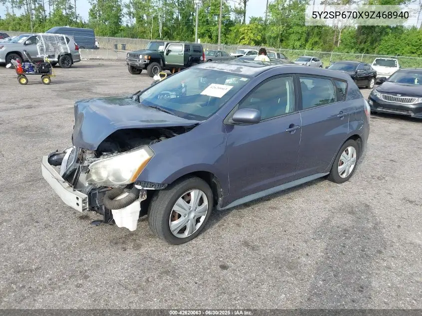 2009 Pontiac Vibe VIN: 5Y2SP670X9Z468940 Lot: 42620063