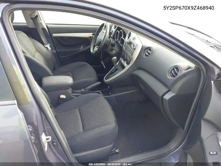 2009 Pontiac Vibe VIN: 5Y2SP670X9Z468940 Lot: 42620063