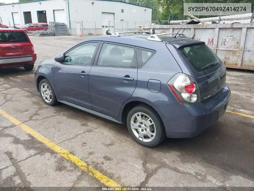 2009 Pontiac Vibe VIN: 5Y2SP67049Z414274 Lot: 42673062