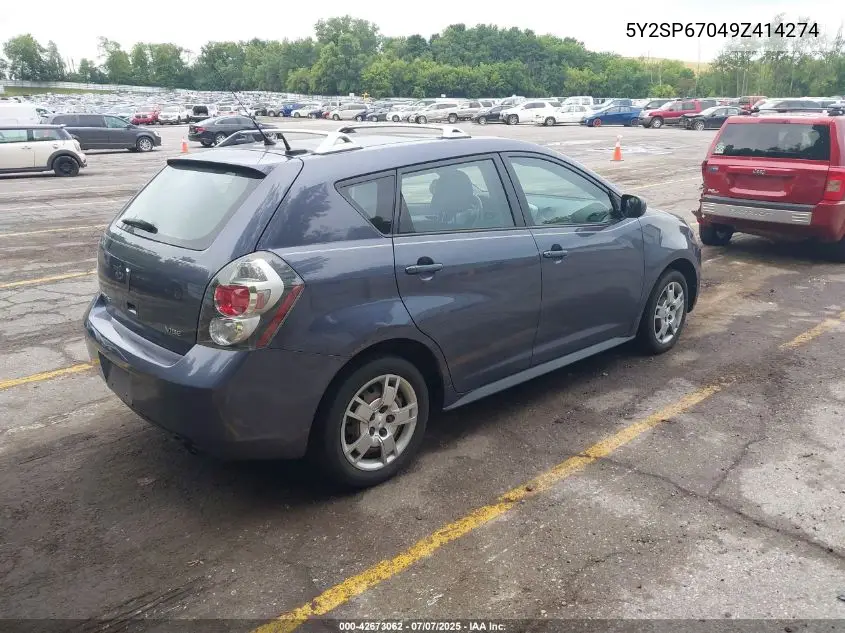 2009 Pontiac Vibe VIN: 5Y2SP67049Z414274 Lot: 42673062