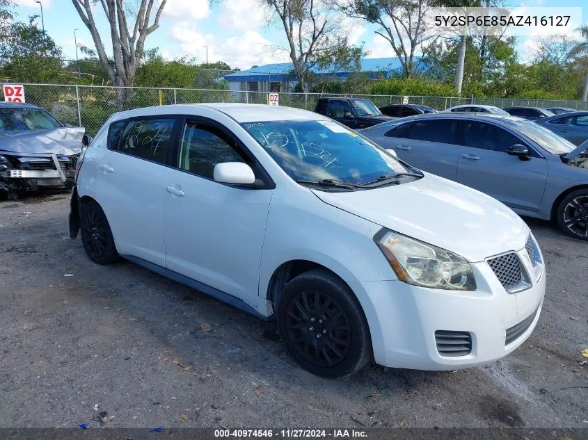 2010 Pontiac Vibe VIN: 5Y2SP6E85AZ416127 Lot: 40974546