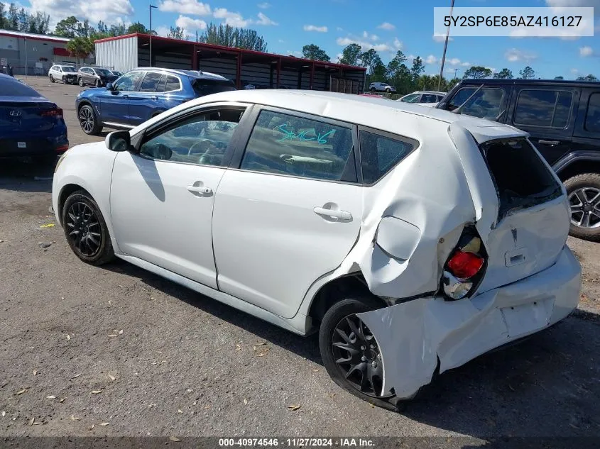 2010 Pontiac Vibe VIN: 5Y2SP6E85AZ416127 Lot: 40974546