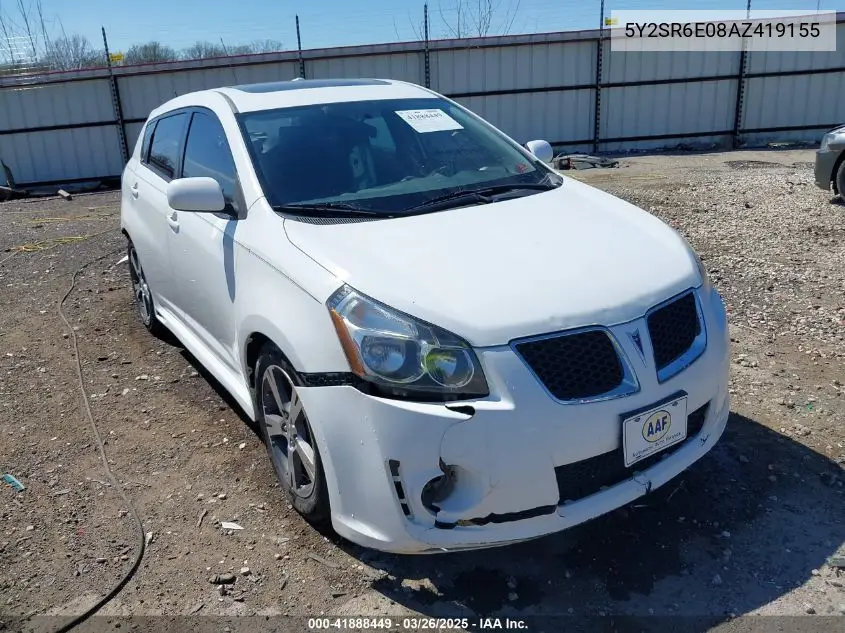 2010 Pontiac Vibe Gt VIN: 5Y2SR6E08AZ419155 Lot: 41888449