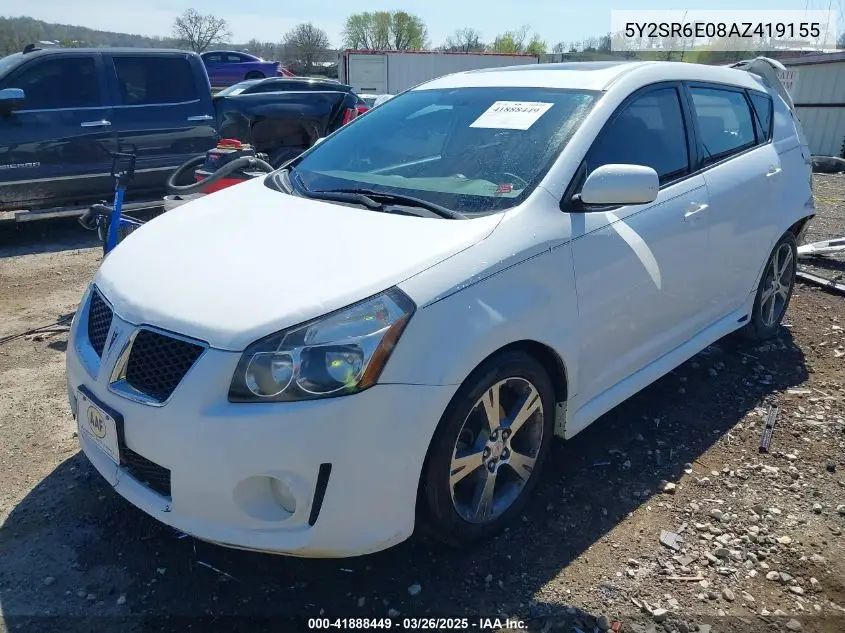 2010 Pontiac Vibe Gt VIN: 5Y2SR6E08AZ419155 Lot: 41888449