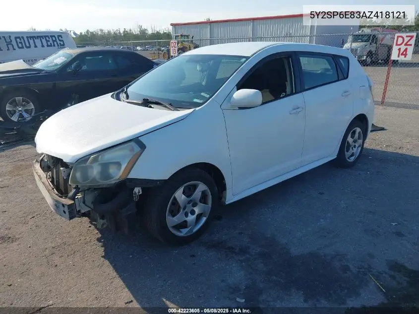 2010 Pontiac Vibe VIN: 5Y2SP6E83AZ418121 Lot: 42223605