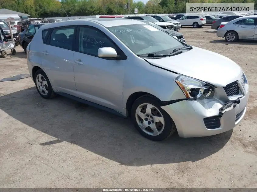 2010 Pontiac Vibe VIN: 5Y2SP6E87AZ400740 Lot: 42234690