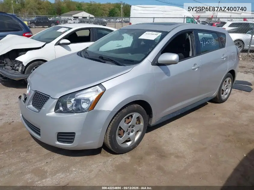 2010 Pontiac Vibe VIN: 5Y2SP6E87AZ400740 Lot: 42234690