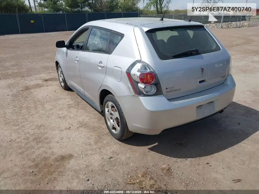 2010 Pontiac Vibe VIN: 5Y2SP6E87AZ400740 Lot: 42234690