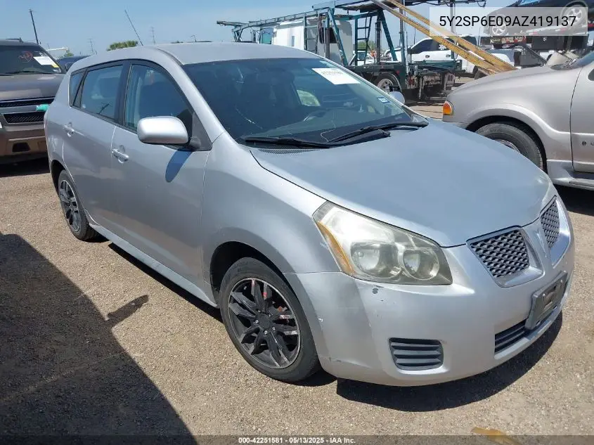 2010 Pontiac Vibe VIN: 5Y2SP6E09AZ419137 Lot: 42251581