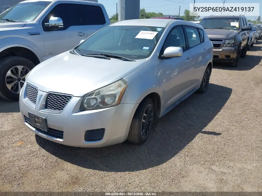 2010 Pontiac Vibe VIN: 5Y2SP6E09AZ419137 Lot: 42251581