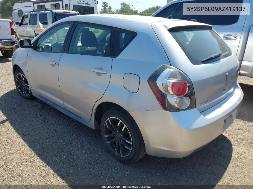 2010 Pontiac Vibe VIN: 5Y2SP6E09AZ419137 Lot: 42251581