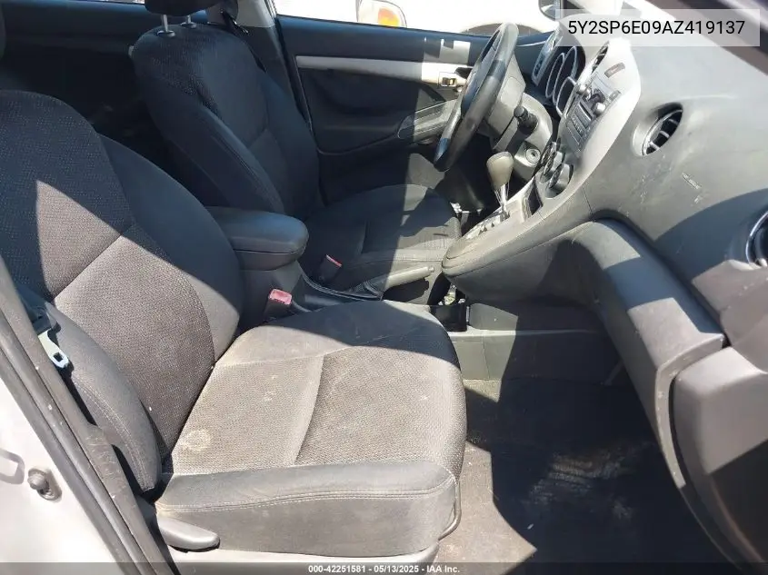 2010 Pontiac Vibe VIN: 5Y2SP6E09AZ419137 Lot: 42251581