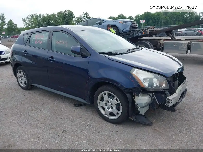 2010 Pontiac Vibe VIN: 5Y2SP6E04AZ414637 Lot: 42622851