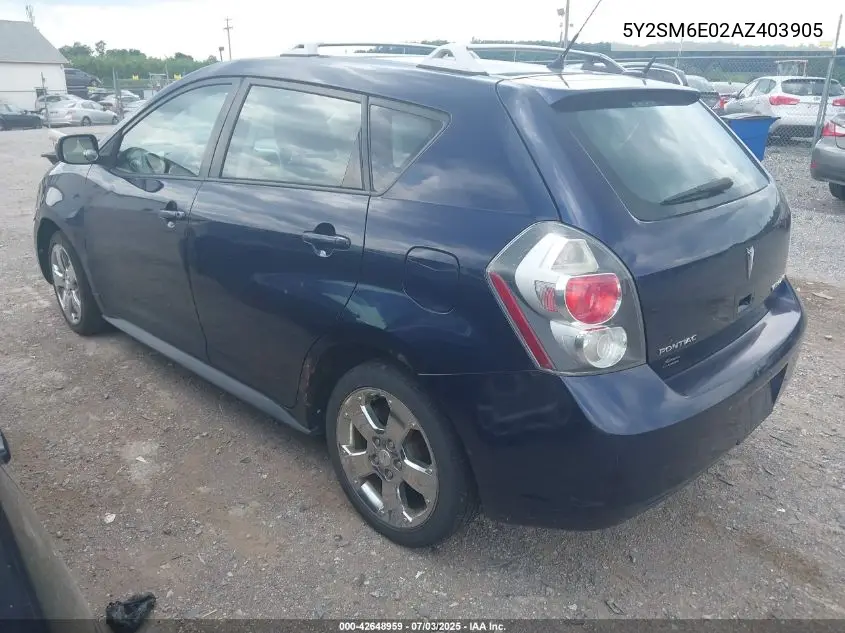 2010 Pontiac Vibe VIN: 5Y2SM6E02AZ403905 Lot: 42648959