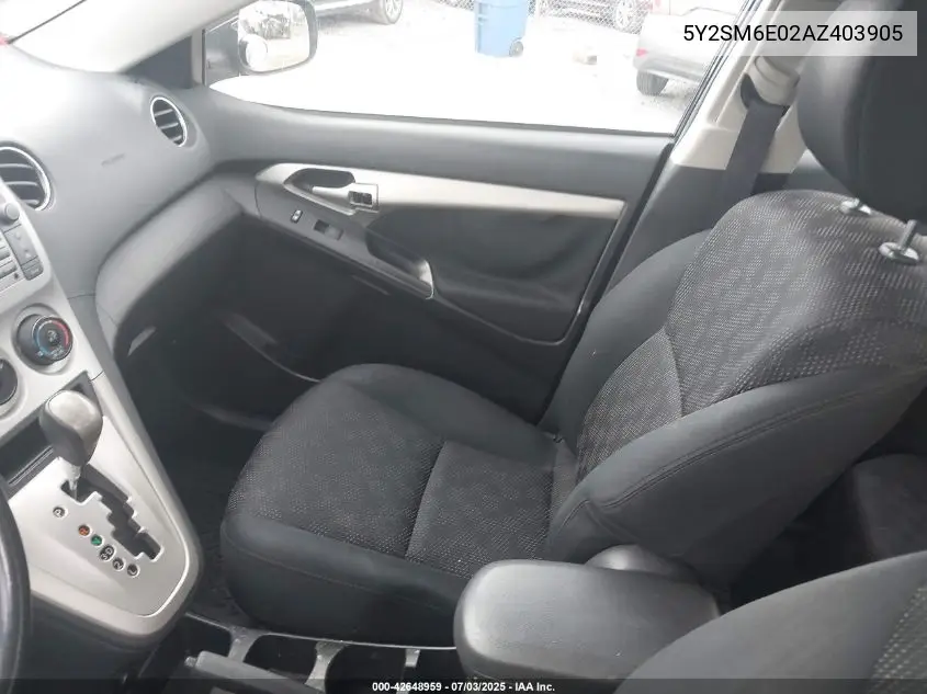 2010 Pontiac Vibe VIN: 5Y2SM6E02AZ403905 Lot: 42648959