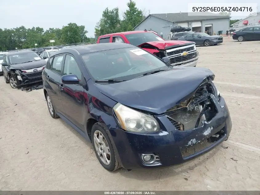 2010 Pontiac Vibe VIN: 5Y2SP6E05AZ404716 Lot: 42670058