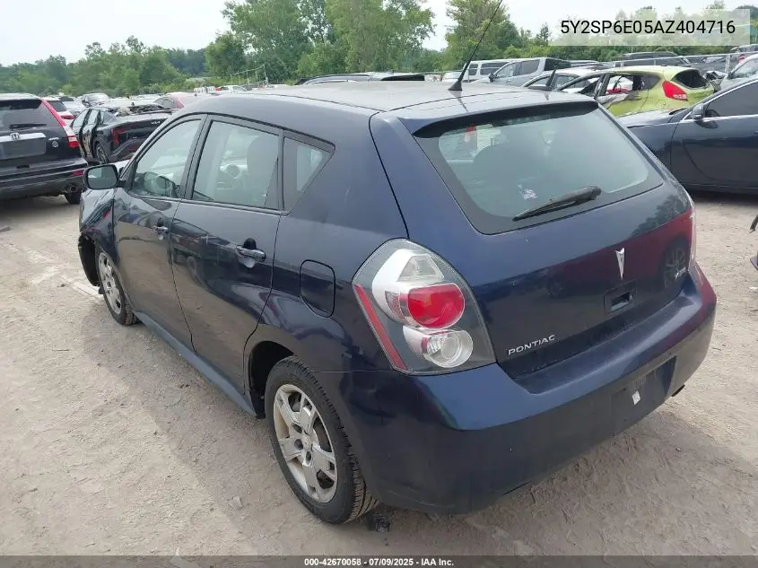 2010 Pontiac Vibe VIN: 5Y2SP6E05AZ404716 Lot: 42670058