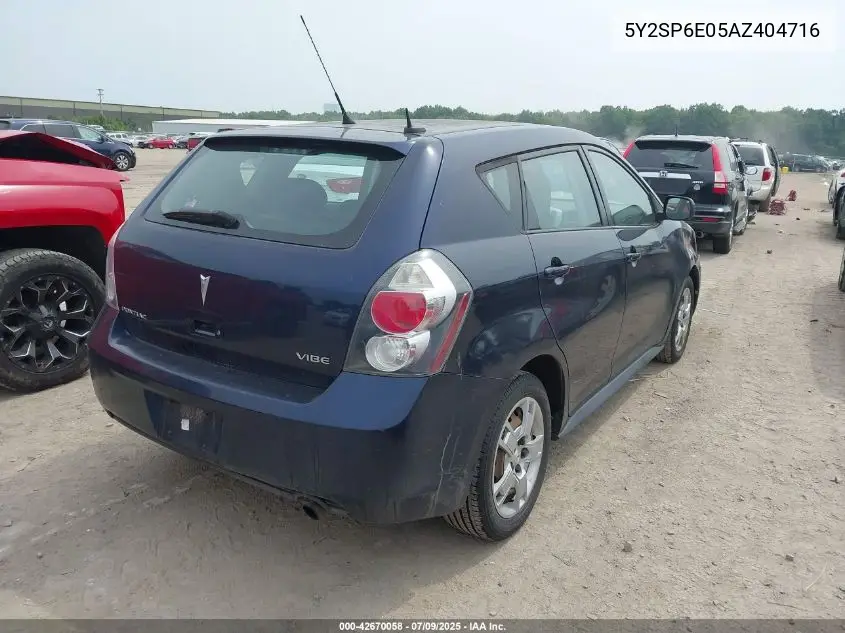 2010 Pontiac Vibe VIN: 5Y2SP6E05AZ404716 Lot: 42670058