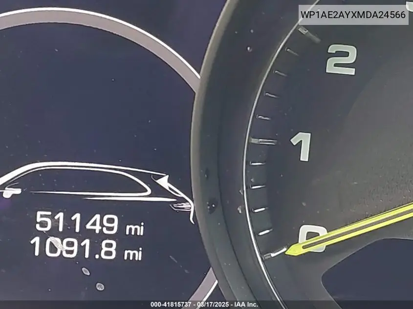 2021 Porsche Cayenne E-Hybrid VIN: WP1AE2AYXMDA24566 Lot: 41815737