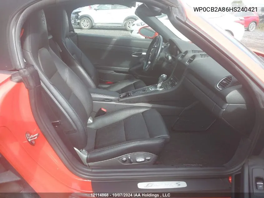 2017 Porsche 718 Boxster VIN: WP0CB2A86HS240421 Lot: 12114868