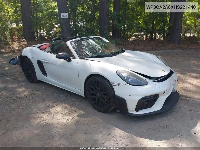 2017 Porsche 718 Boxster VIN: WP0CA2A8XHS221440 Lot: 42621841