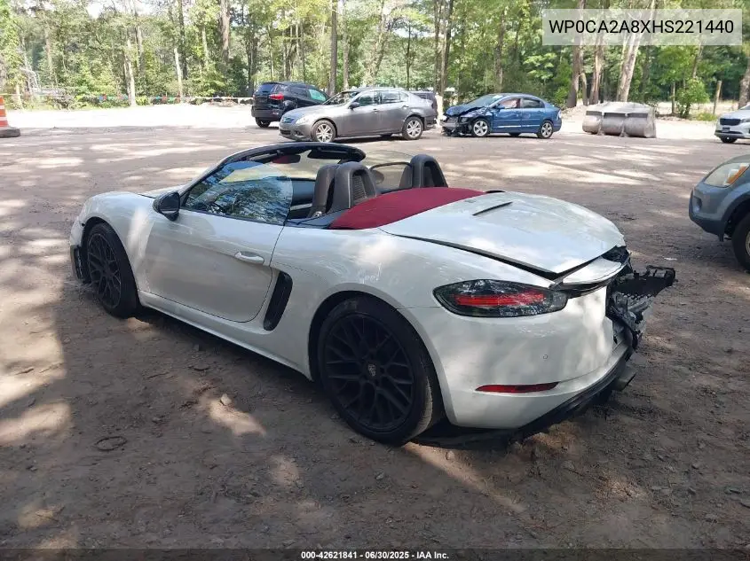 2017 Porsche 718 Boxster VIN: WP0CA2A8XHS221440 Lot: 42621841