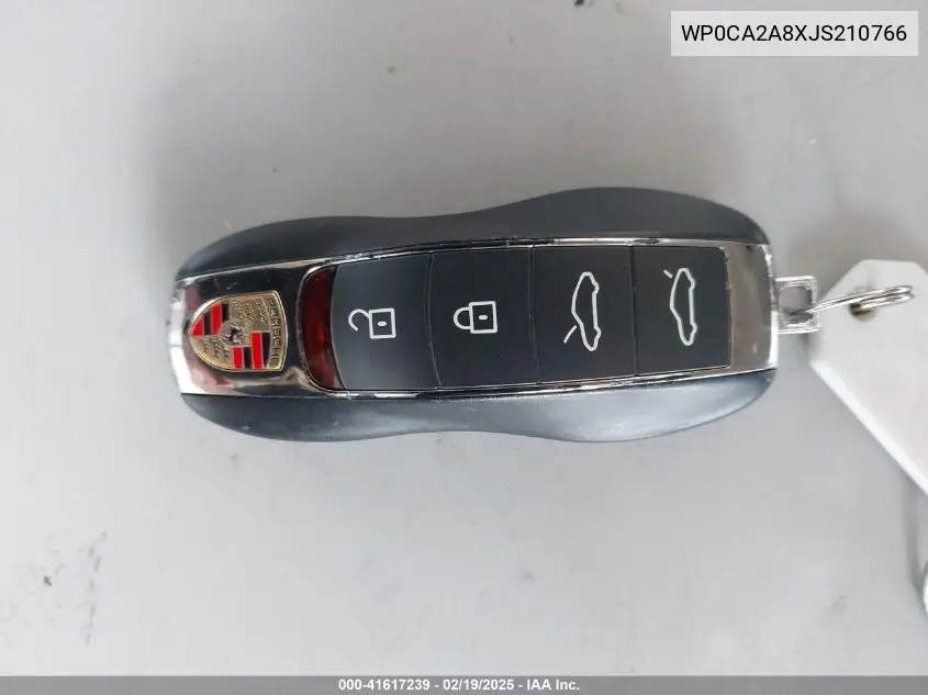 2018 Porsche 718 Boxster VIN: WP0CA2A8XJS210766 Lot: 41617239