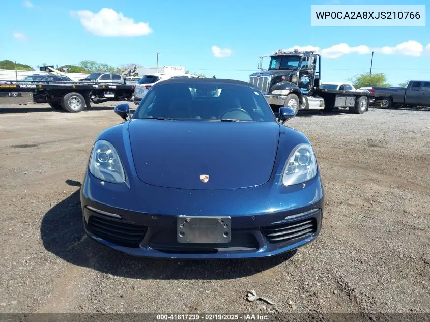 2018 Porsche 718 Boxster VIN: WP0CA2A8XJS210766 Lot: 41617239
