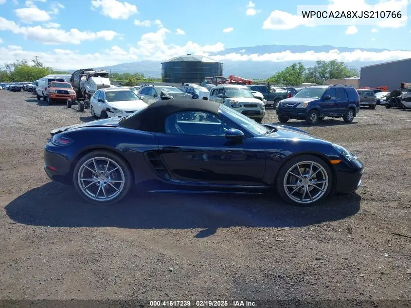 2018 Porsche 718 Boxster VIN: WP0CA2A8XJS210766 Lot: 41617239
