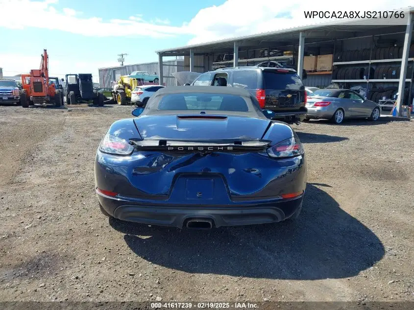 2018 Porsche 718 Boxster VIN: WP0CA2A8XJS210766 Lot: 41617239