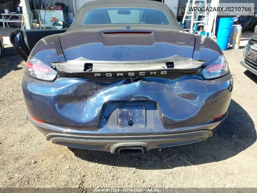 2018 Porsche 718 Boxster VIN: WP0CA2A8XJS210766 Lot: 41617239