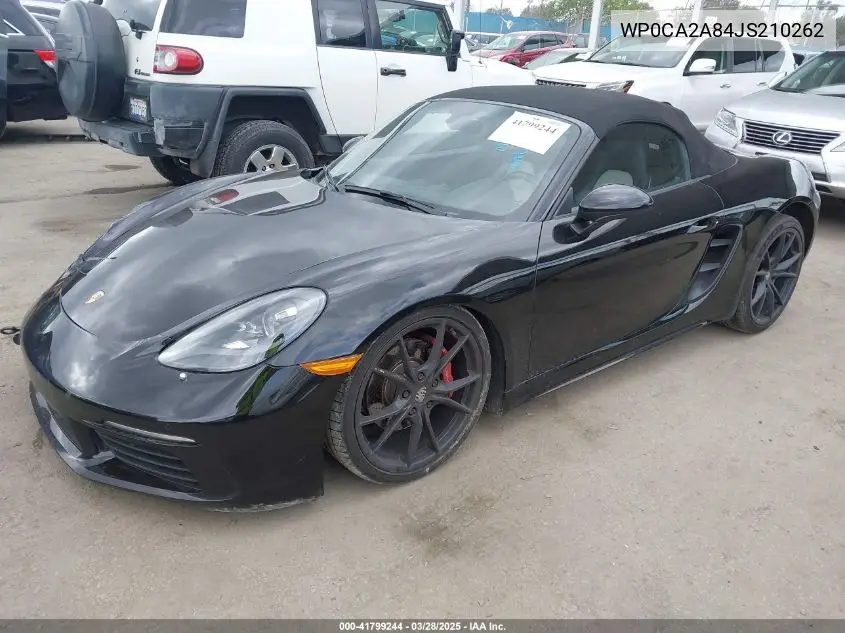 2018 Porsche 718 Boxster VIN: WP0CA2A84JS210262 Lot: 41799244