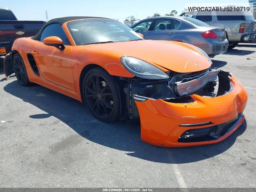 2018 Porsche 718 Boxster VIN: WP0CA2A81JS210719 Lot: 41998898
