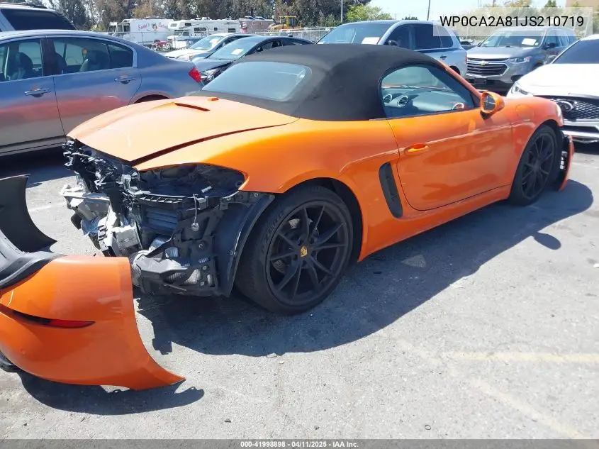 2018 Porsche 718 Boxster VIN: WP0CA2A81JS210719 Lot: 41998898