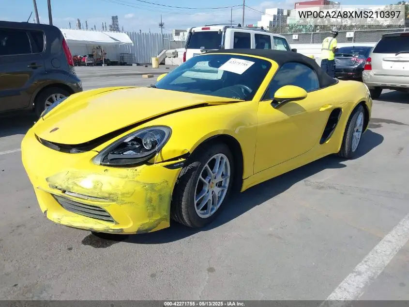 2021 Porsche 718 Boxster T VIN: WP0CA2A8XMS210397 Lot: 42271755