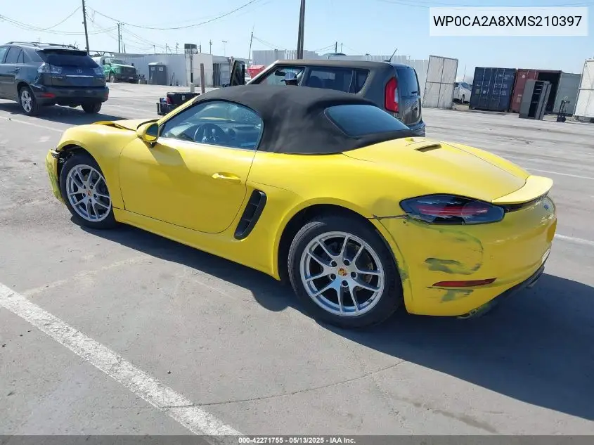 2021 Porsche 718 Boxster T VIN: WP0CA2A8XMS210397 Lot: 42271755