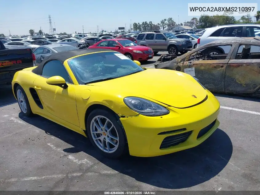 2021 Porsche 718 Boxster T VIN: WP0CA2A8XMS210397 Lot: 42640406