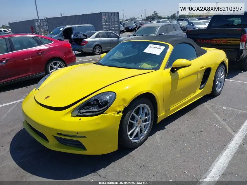 2021 Porsche 718 Boxster T VIN: WP0CA2A8XMS210397 Lot: 42640406