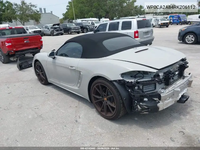 2024 Porsche 718 Boxster Style Edition VIN: WP0CA2A84RK206112 Lot: 42182480