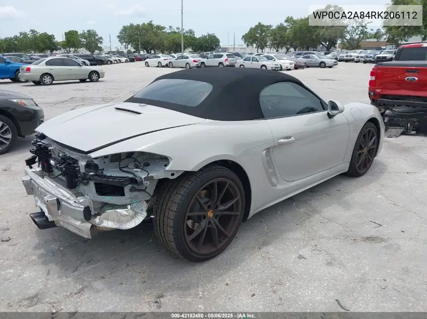 2024 Porsche 718 Boxster Style Edition VIN: WP0CA2A84RK206112 Lot: 42182480
