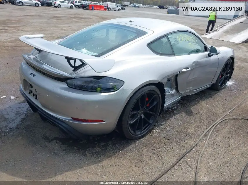 2020 Porsche 718 Cayman Gt4 VIN: WP0AC2A82LK289130 Lot: 42021884