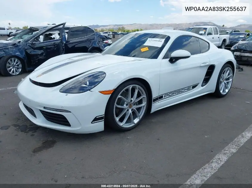 2025 Porsche 718 Cayman Style Edition VIN: WP0AA2A83SK255637 Lot: 42218504