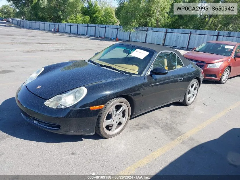 2001 Porsche 911 Carrera/Carrera 4 VIN: WP0CA29951S650942 Lot: 40169158