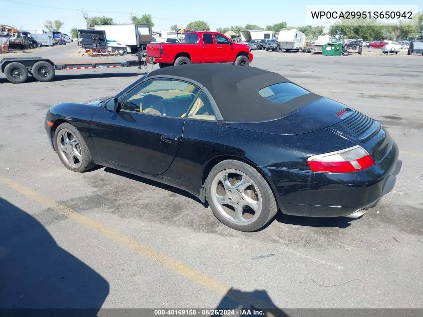 2001 Porsche 911 Carrera/Carrera 4 VIN: WP0CA29951S650942 Lot: 40169158