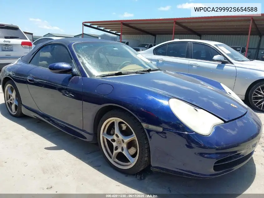 2002 Porsche 911 Carrera/Carrera 4 VIN: WP0CA29992S654588 Lot: 42511230