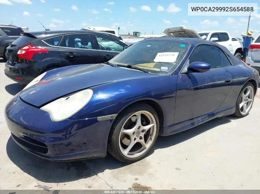 2002 Porsche 911 Carrera/Carrera 4 VIN: WP0CA29992S654588 Lot: 42511230